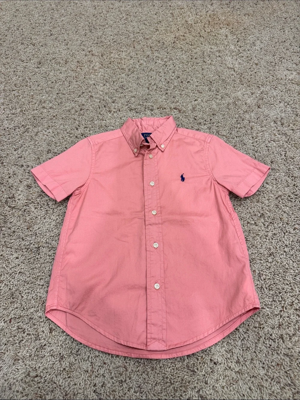 Ralph Lauren Coral Button-Down Short Sleeve Shirt